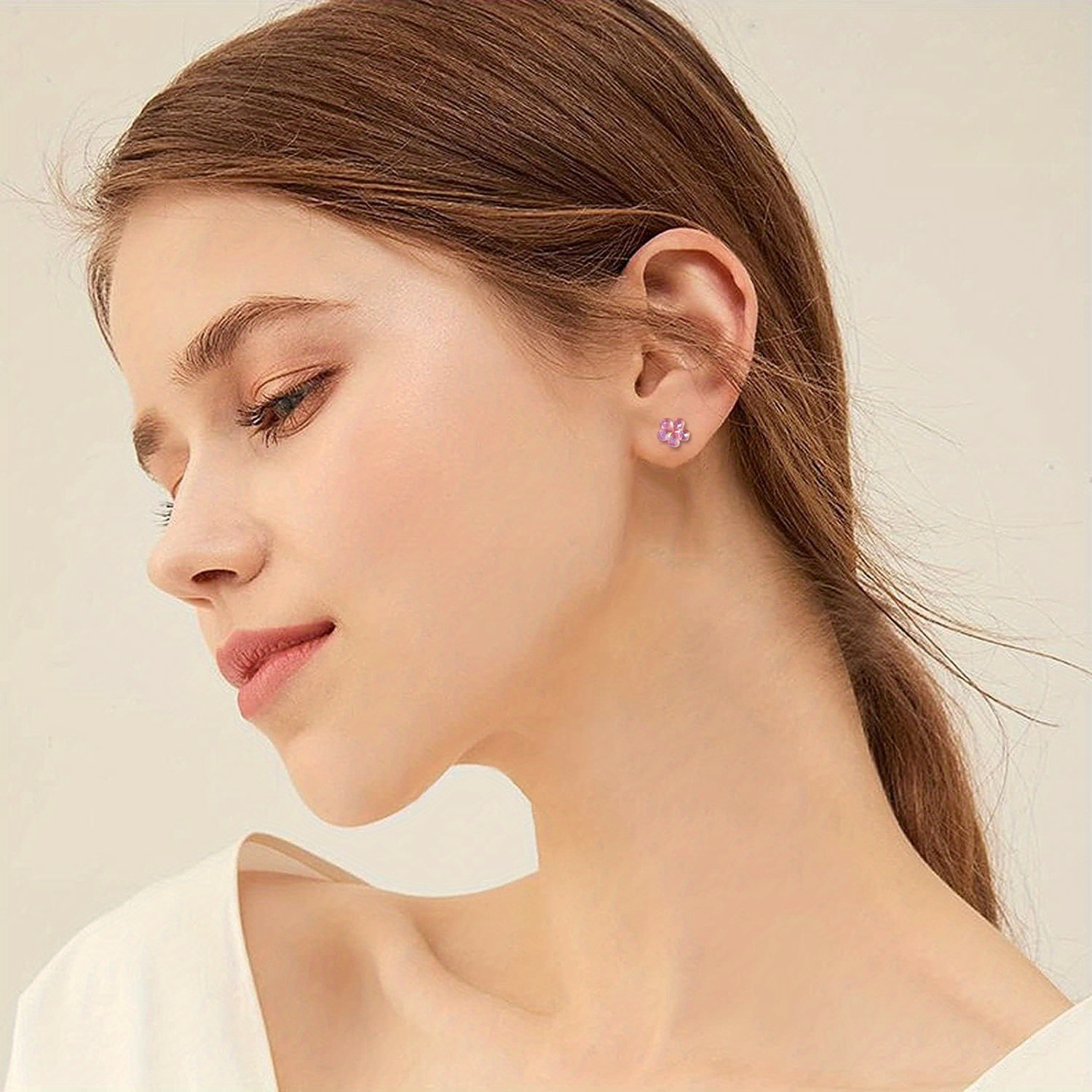 12pcs Small Flower Resin Earring Set with Plastic Ear Needles